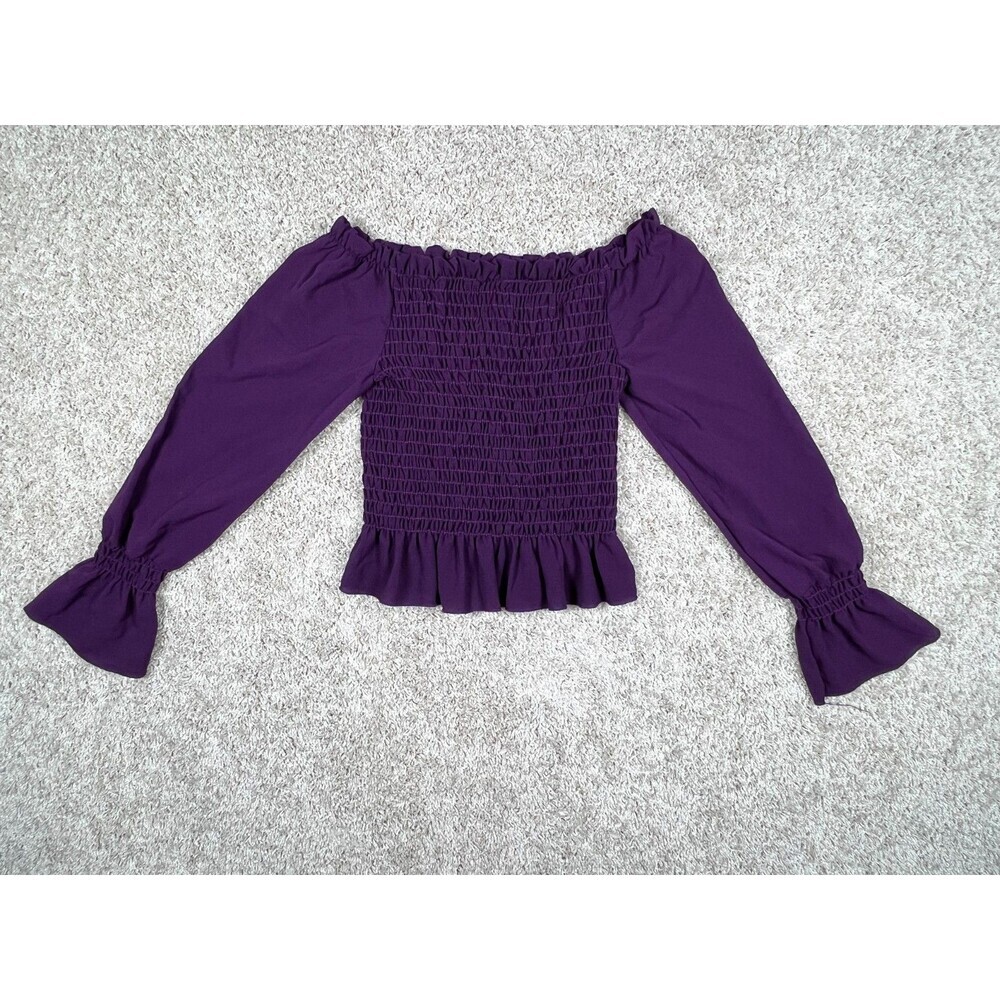 Y2K Love Culture Smocked Off Shoulder Crop Top Fairycore Small